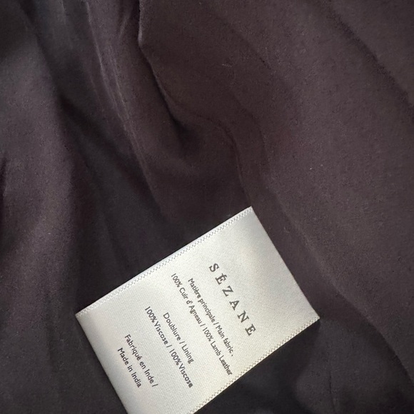 Sézane Black Leather Moto Jacket - Picture 3 of 3